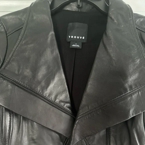 TROUVÉ BLACK LEATHER JACKET - Picture 5 of 7